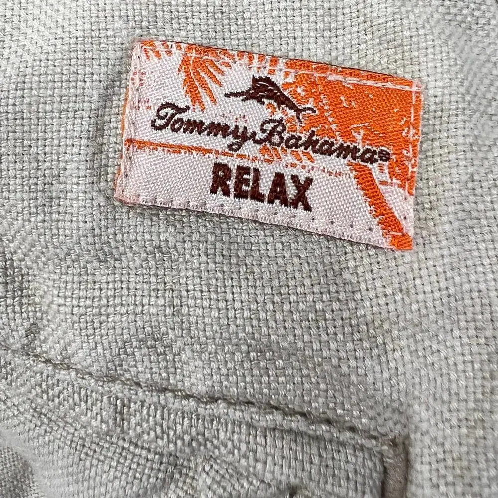 Tommy Bahama Linen shorts men’s XXL cargo elastic waste w/ a drawstring, pockets